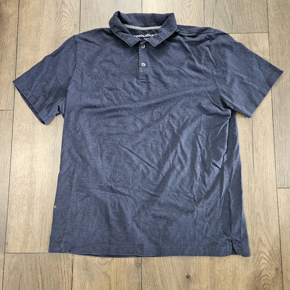 Banana Republic Blue Polo Shirt Classic Casual Design